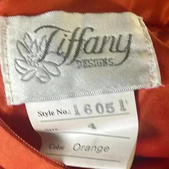 Tiffany design size 4 camouflage and orange formal dress . So unique! - Picture 8 of 10